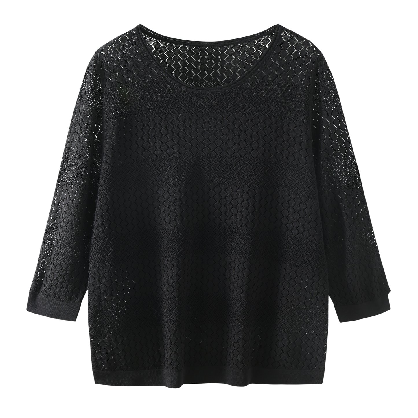 Oversized black crew neck sweater