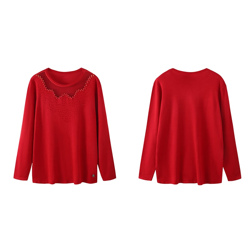 China red fancy knitted sweater