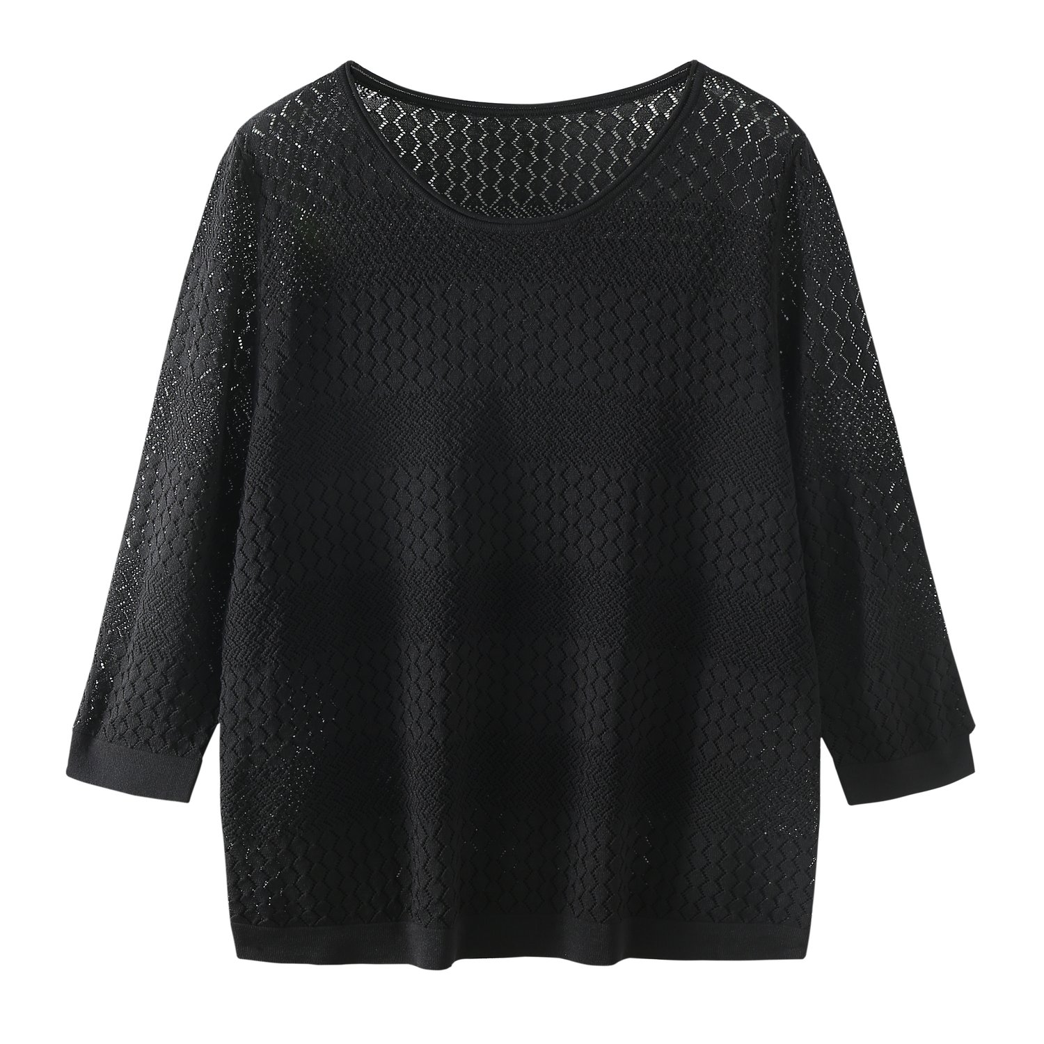 Oversized black crew neck sweater