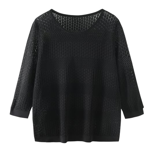 Oversized black crew neck sweater